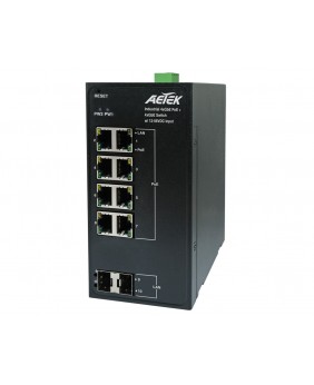 Industrial 8-Port 30W PoE + 2-Port SFP GB Switch w/ 12~56VDC Input